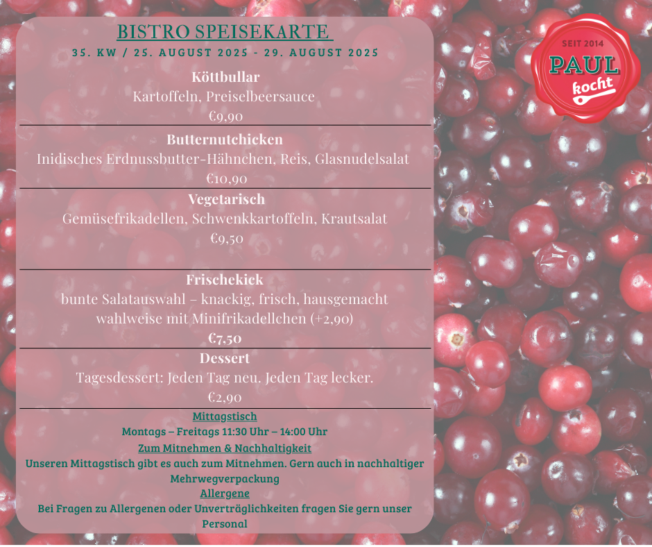 Wochenkarte (13) Speisekarte