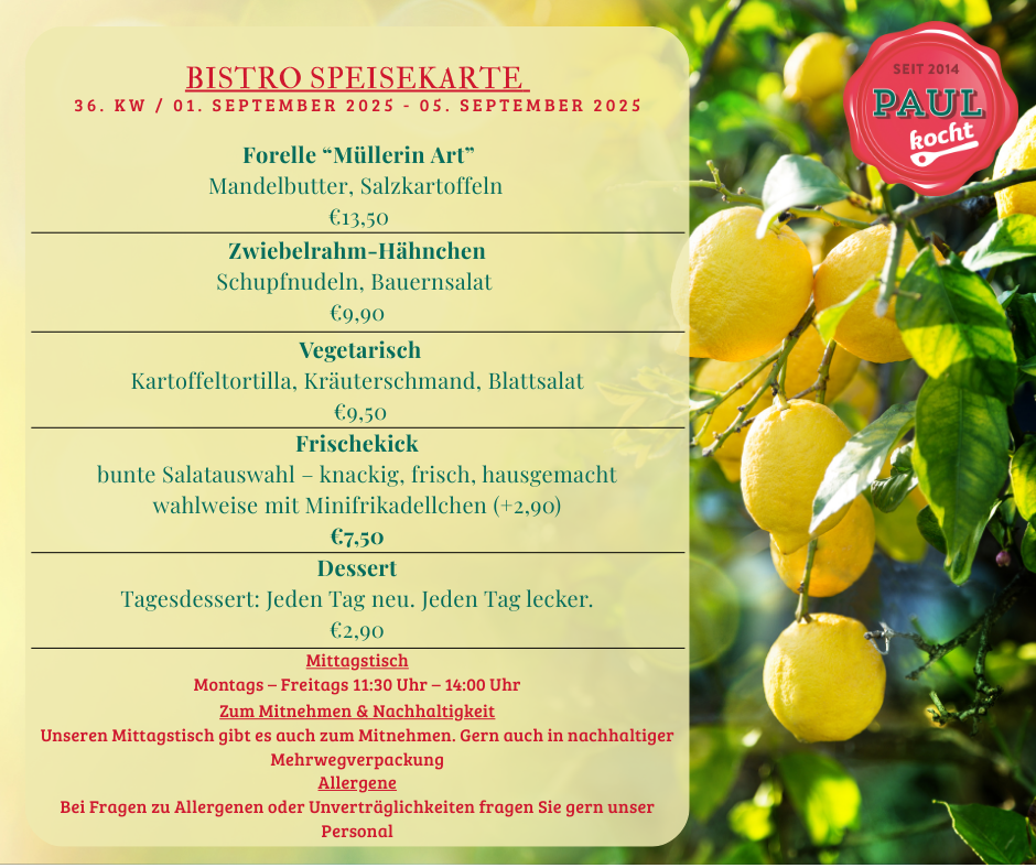 Speisekarte Speisekarte